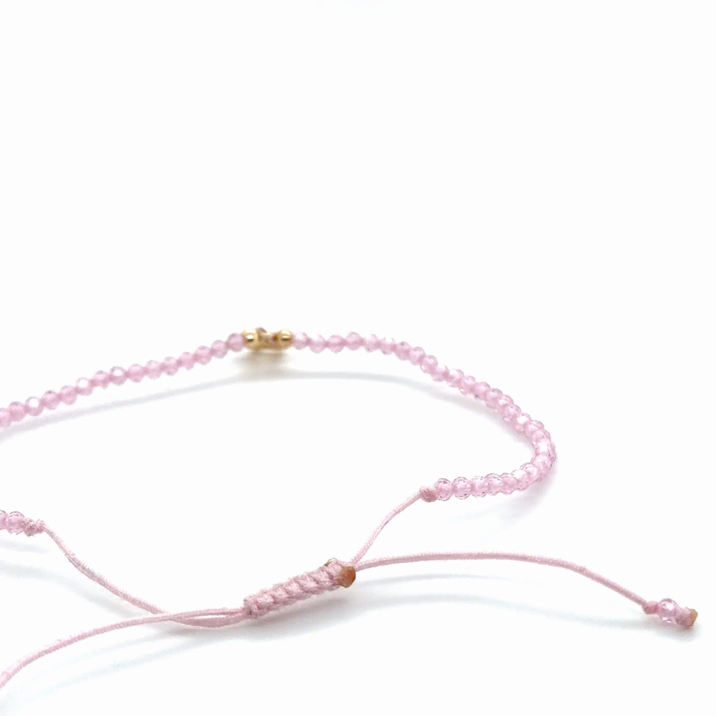 14K Yellow Gold Paw Charm Natural Crystal Adjustable Bracelet