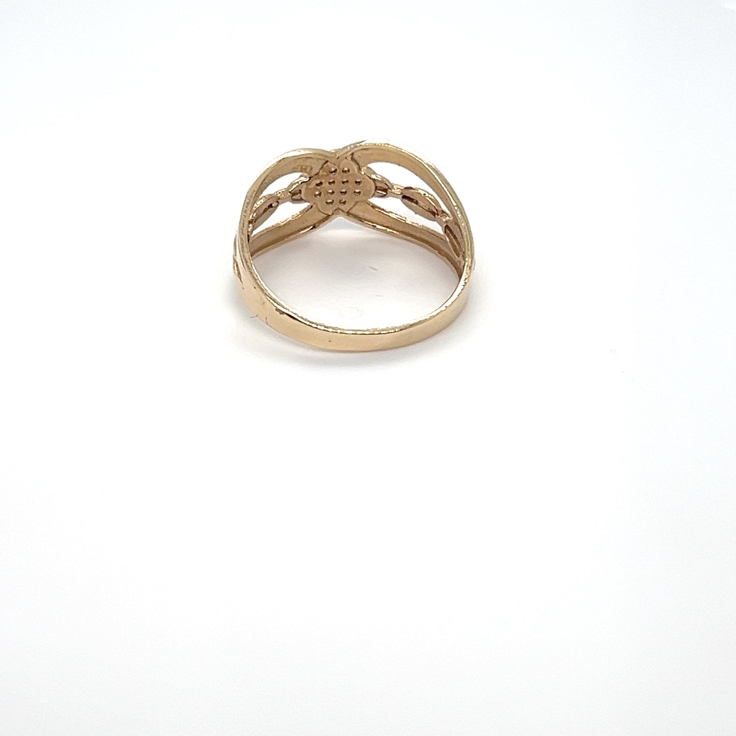 10K Yellow Gold CZ Crossover Ring – Size 8 – 2.2g