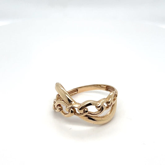10K Yellow Gold Chain Link Ring