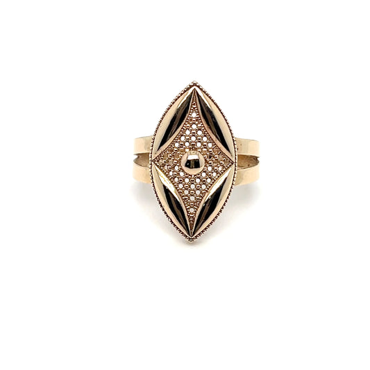 10K Yellow Gold Vintage-Inspired Ring – Size 7.75 – 3.7g